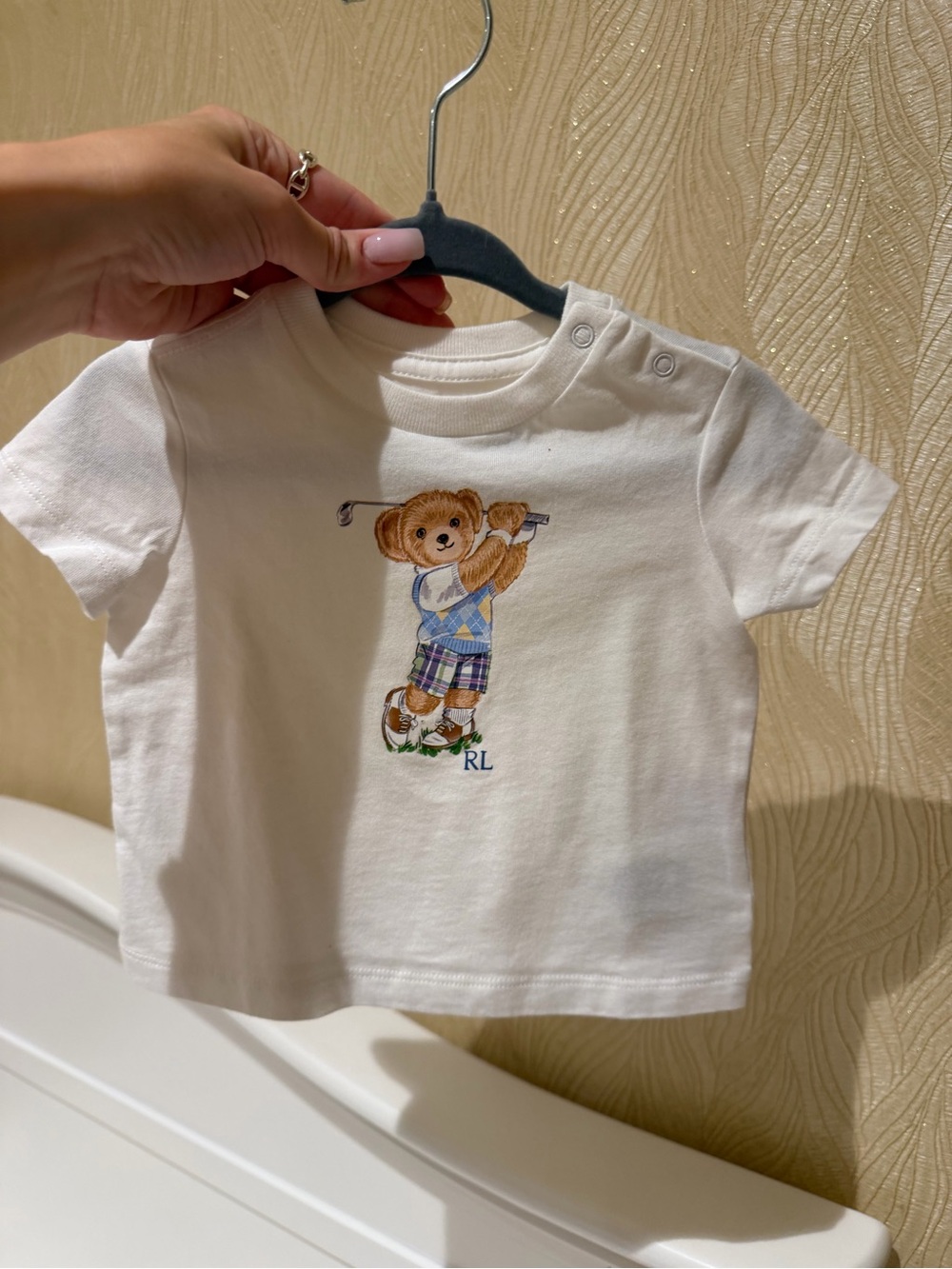 Ralph Lauren White Polo Bear Golf Tee